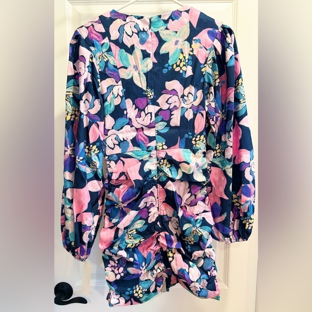 For Love & Lemons Wyatt Long-Sleeve Printed Mini Dress - Picture 13 of 17